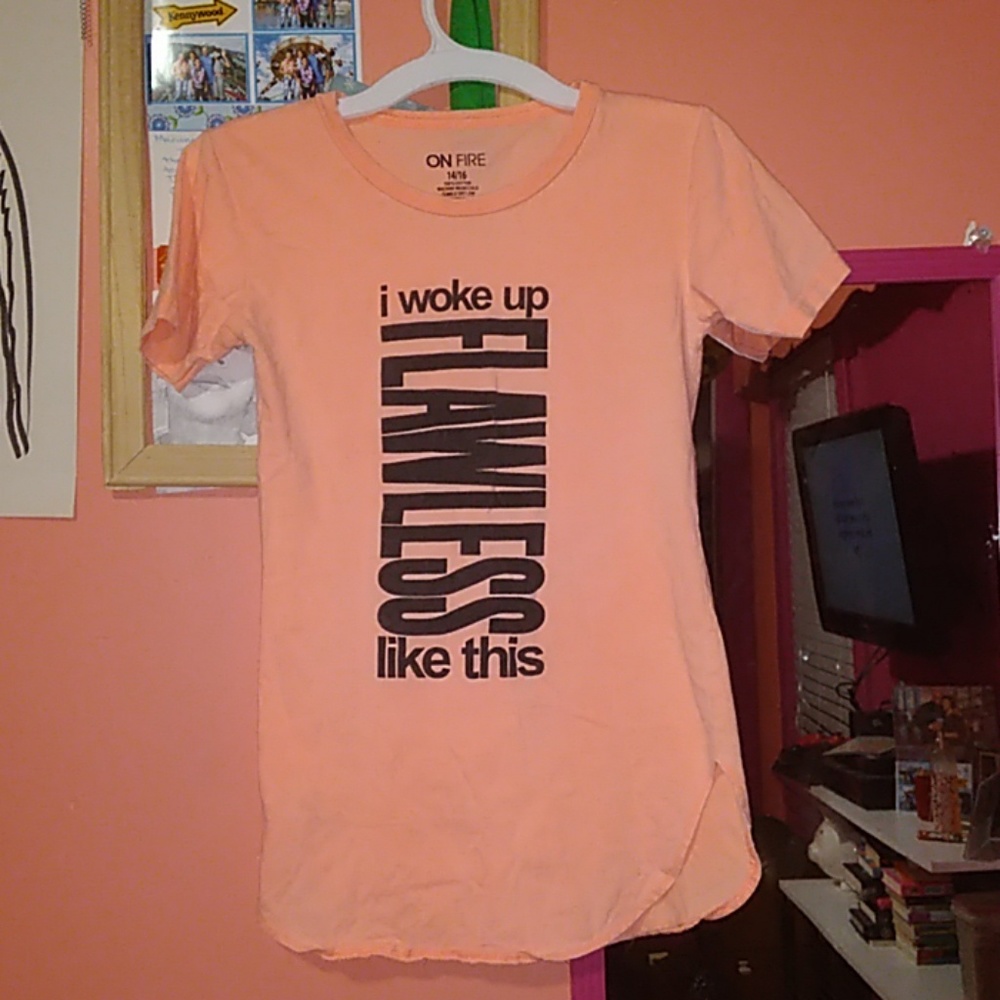 A pink and black shirt